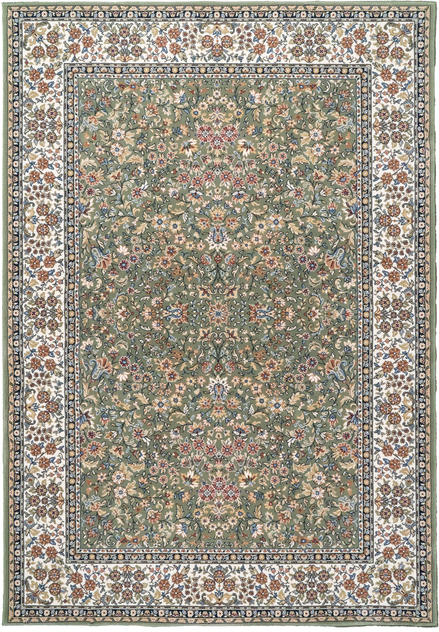 Ancient Garden 57078-4444 Green/Ivory Area Rug