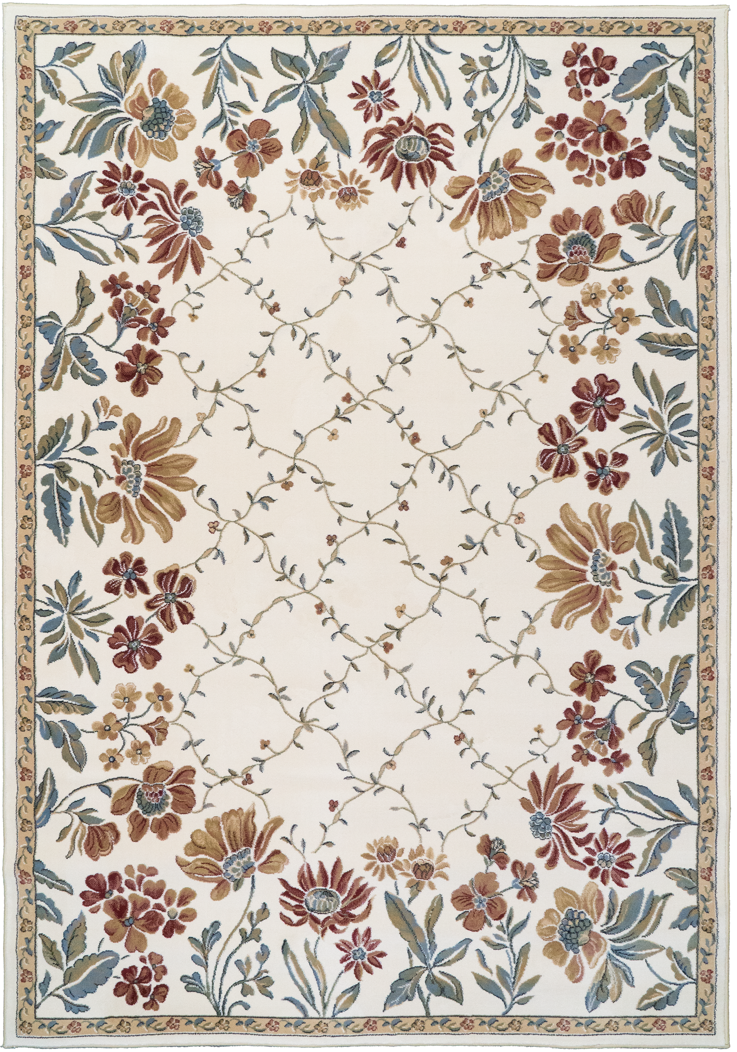 Ancient Garden 57084-6464 Ivory Area Rug