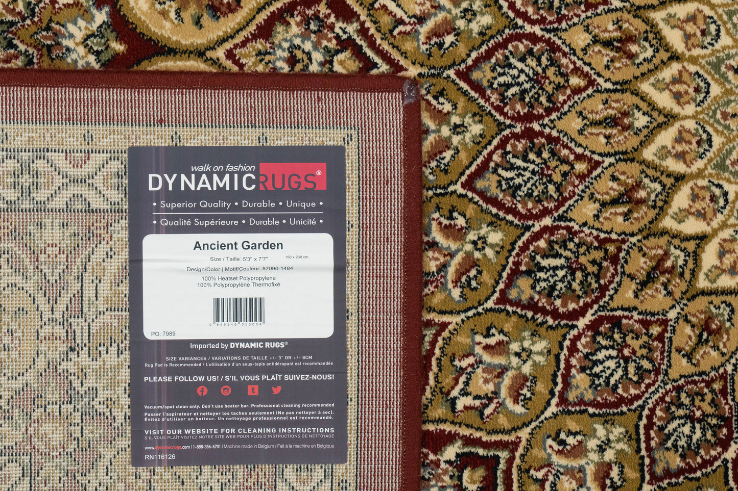 Ancient Garden 57090-1484 Red Area Rug