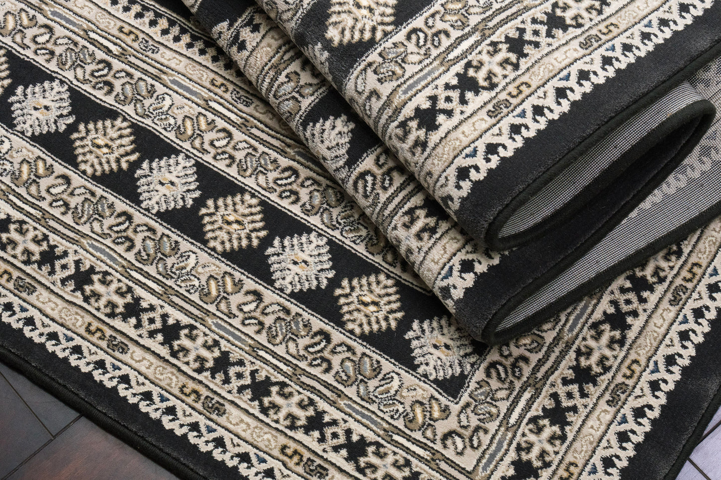 Ancient Garden 57102-3636 Charcoal/Silver Area Rug
