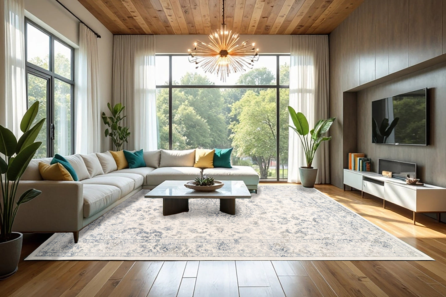 Ancient Garden 57109-6666 Cream Area Rug