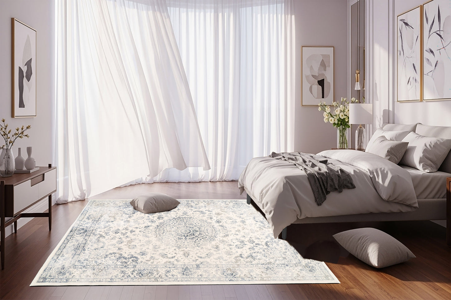 Ancient Garden 57109-6666 Cream Area Rug