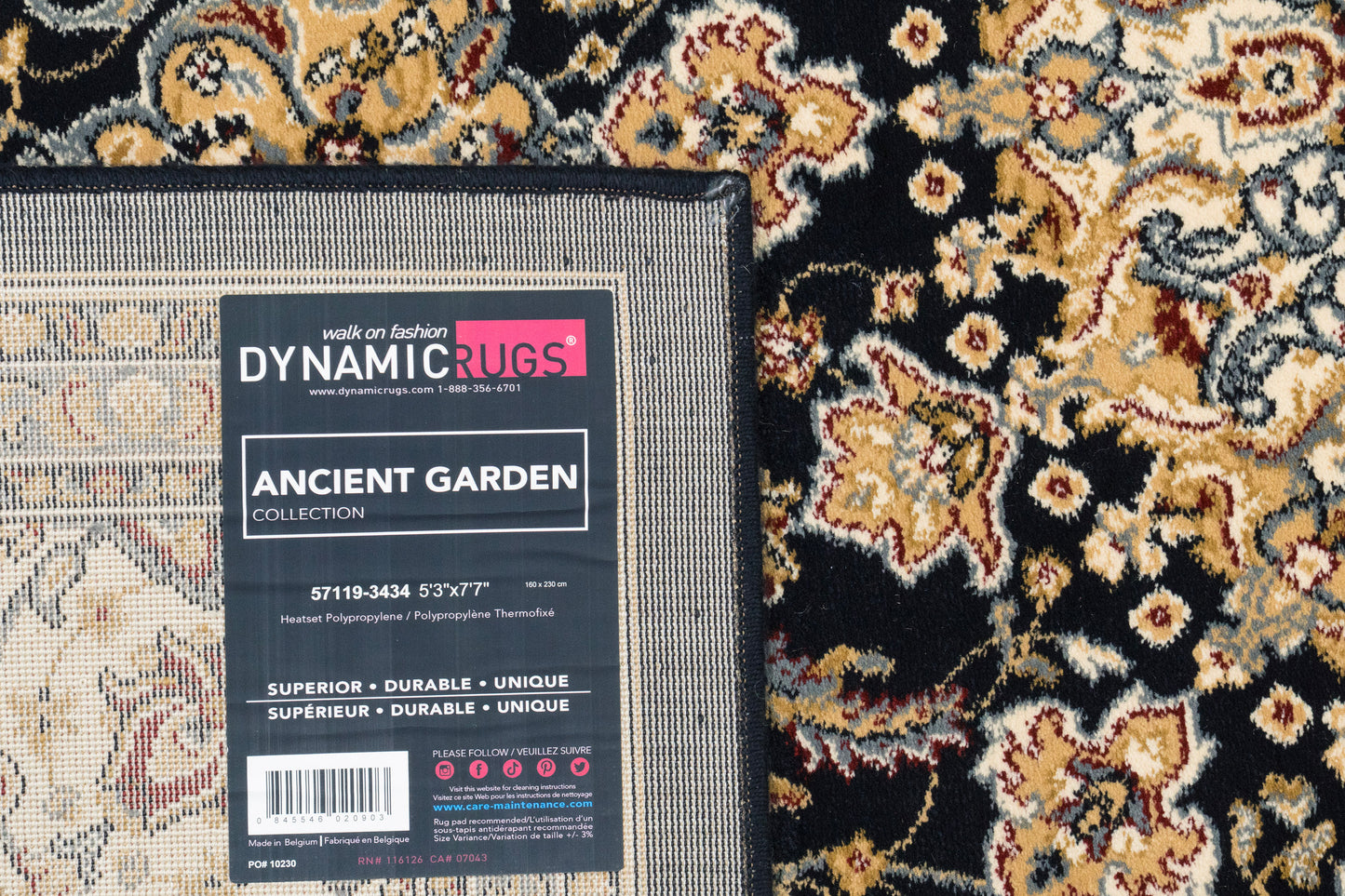 Ancient Garden 57119-3434 Blue/Ivory Area Rug