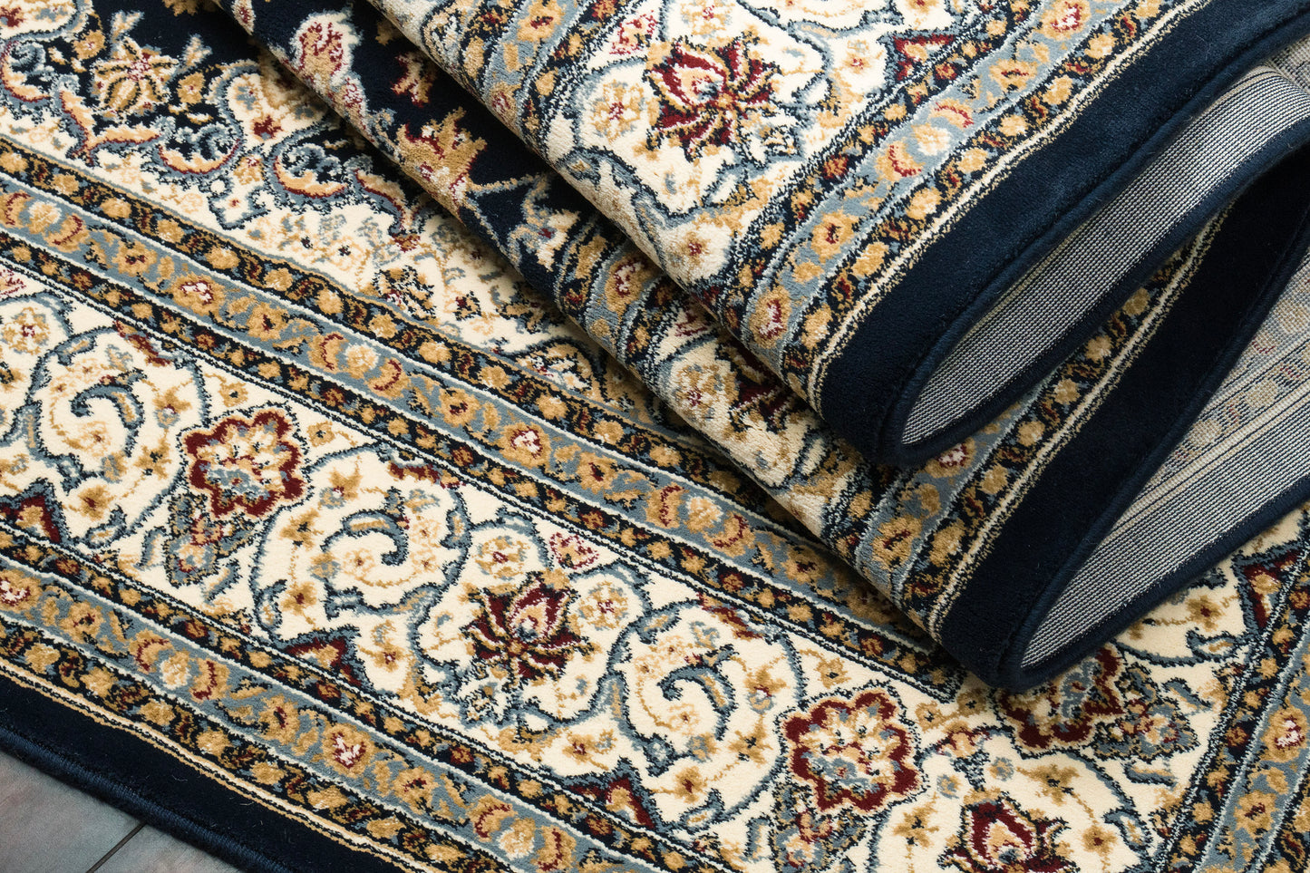 Ancient Garden 57119-3434 Blue/Ivory Area Rug