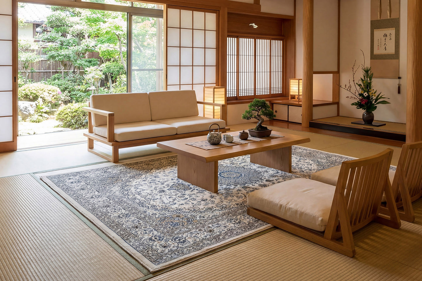 Ancient Garden 57119-6464 Ivory Area Rug