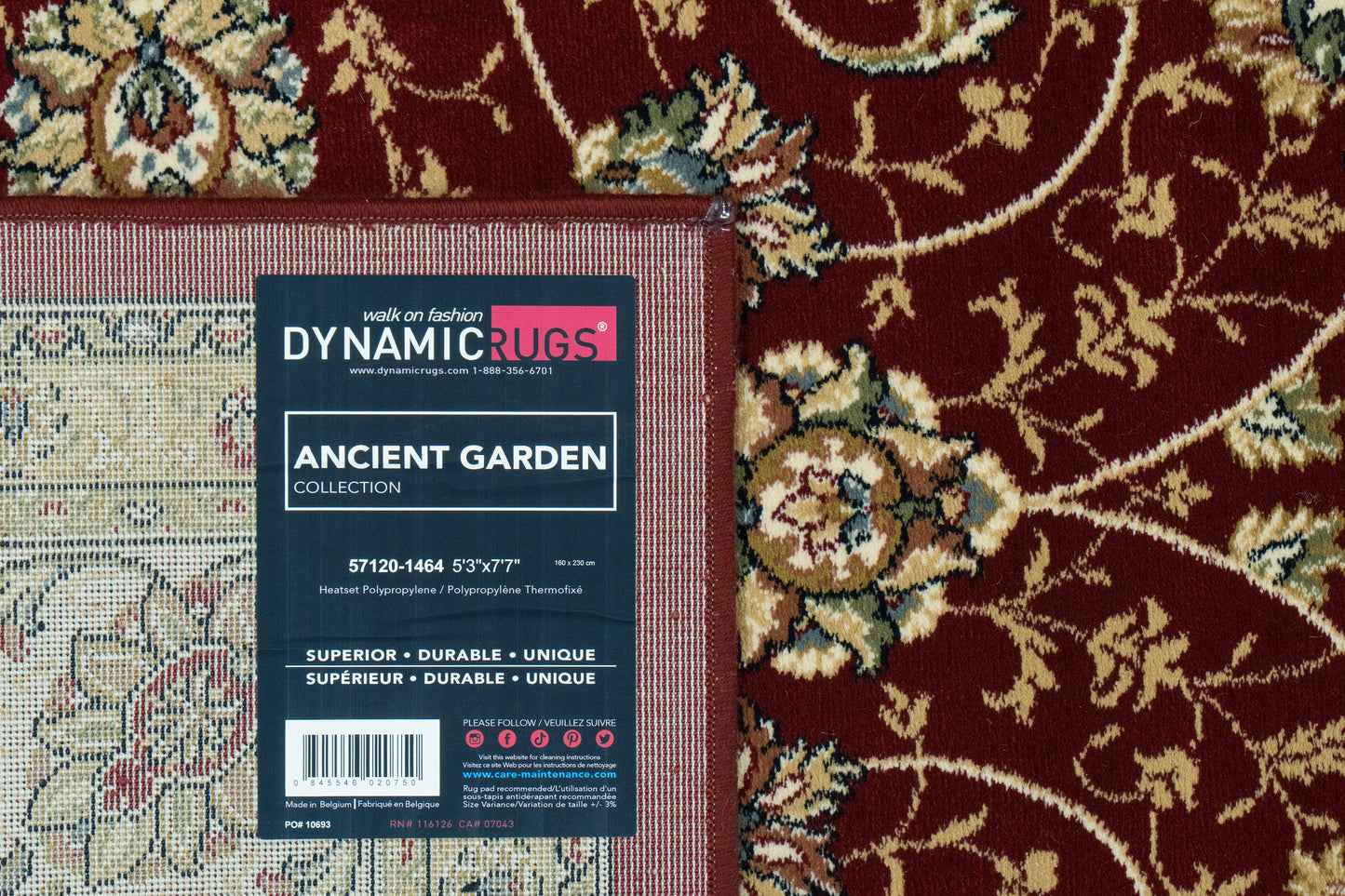 Ancient Garden 57120-1464 Red/Ivory Area Rug