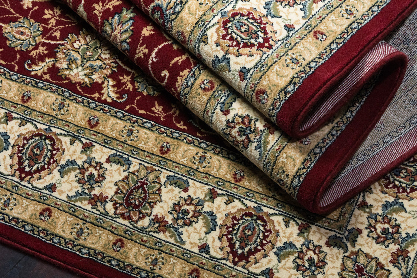 Ancient Garden 57120-1464 Red/Ivory Area Rug