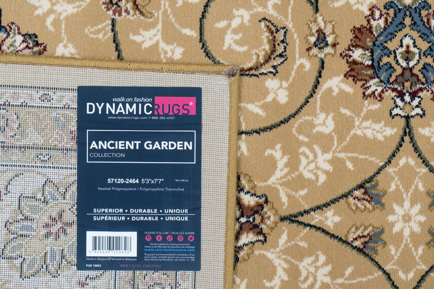 Ancient Garden 57120-2464 Light Gold/Ivory Area Rug