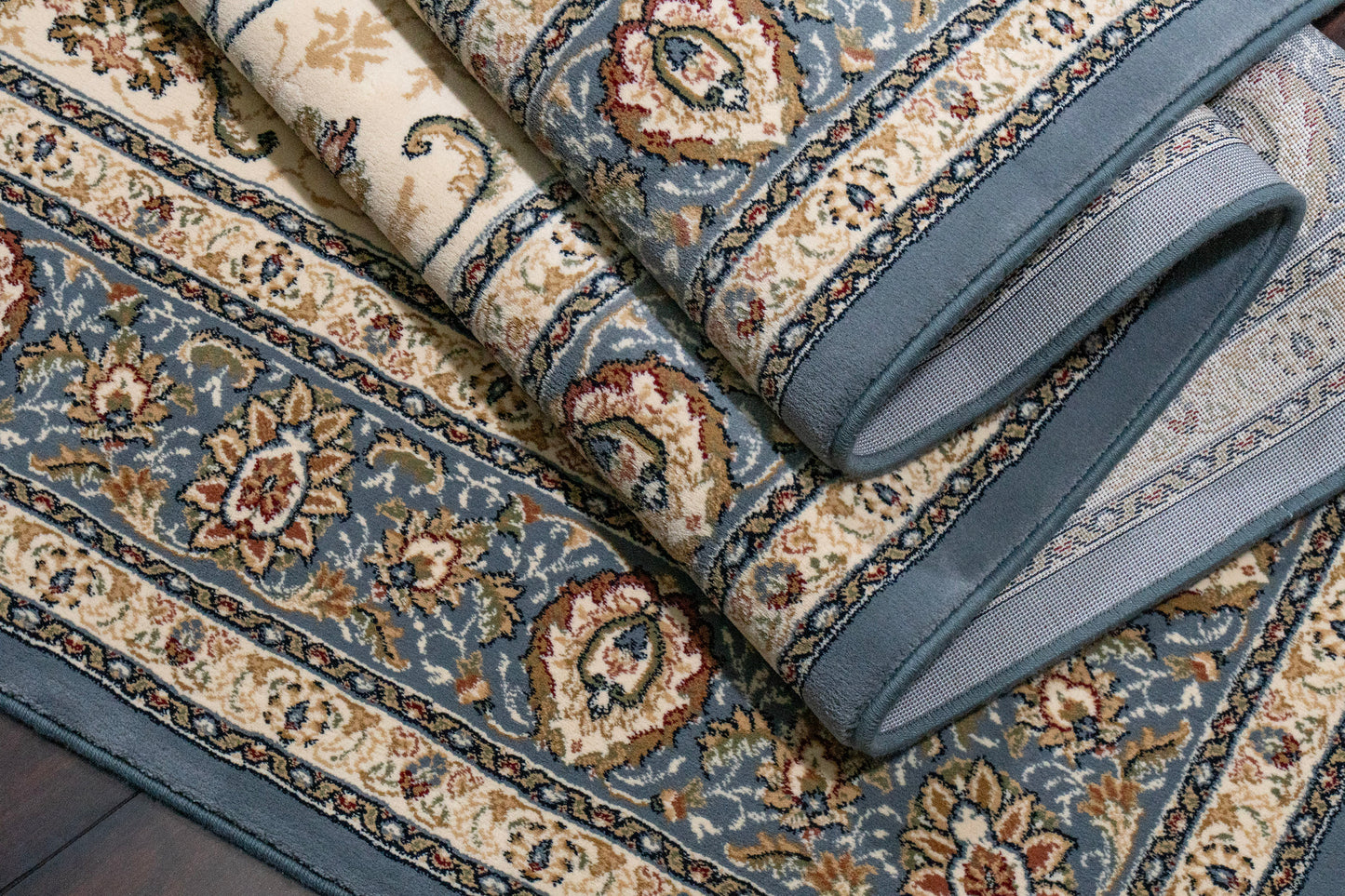 Ancient Garden 57120-6454 Ivory/Light Blue Area Rug