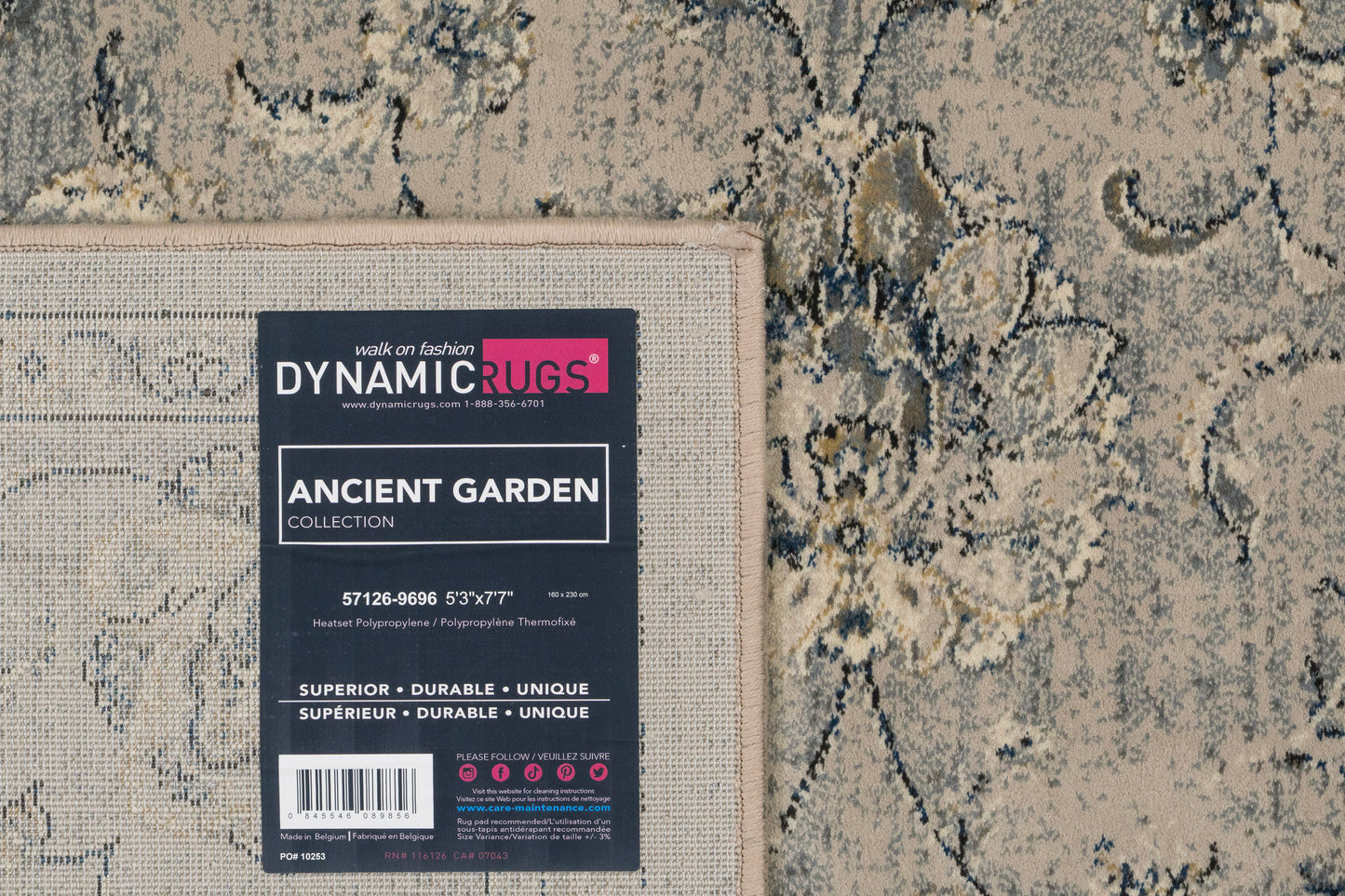 Ancient Garden 57126-9696 Silver/Grey Area Rug