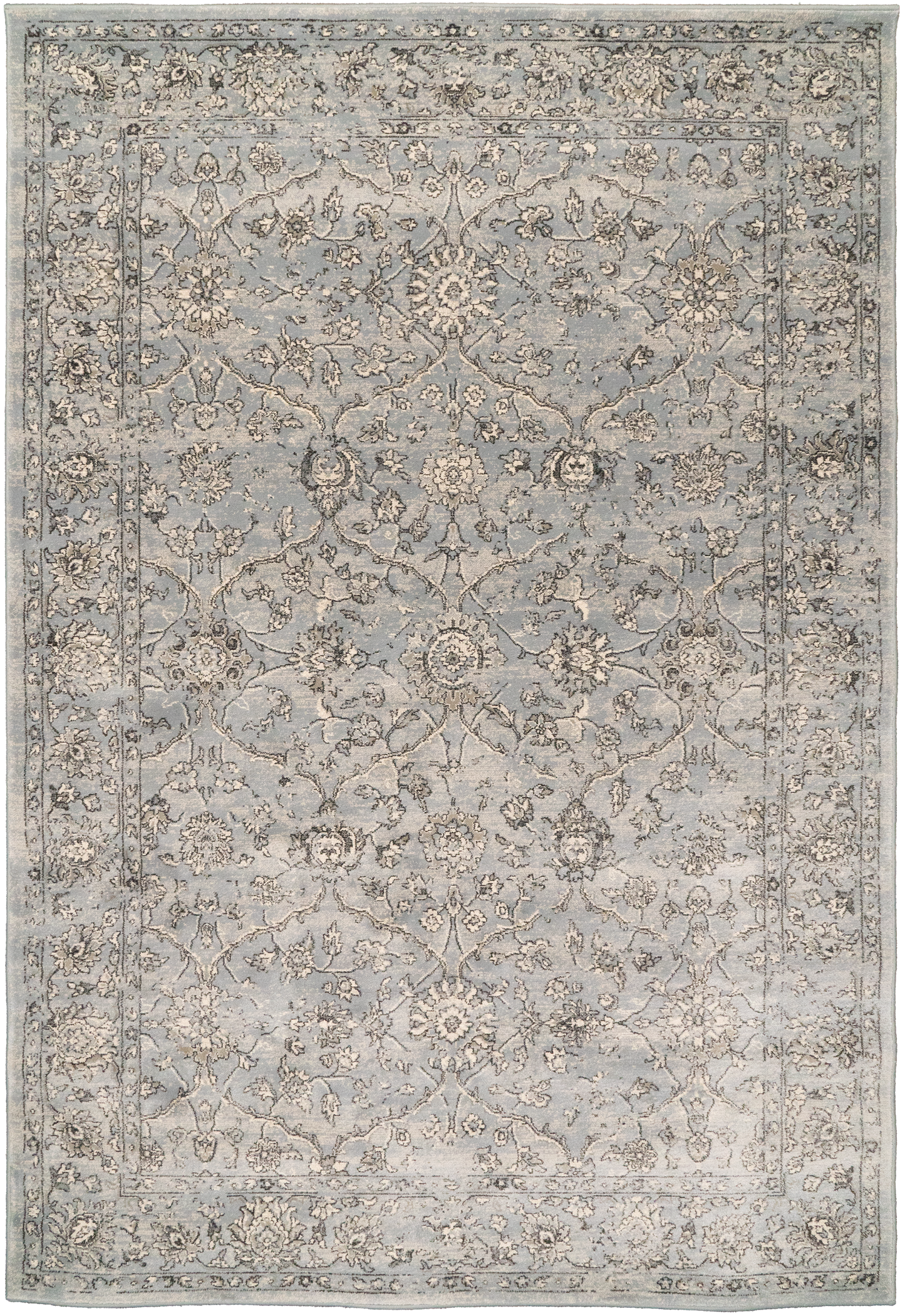 Ancient Garden 57136-4646 Steel Blue/Cream Area Rug