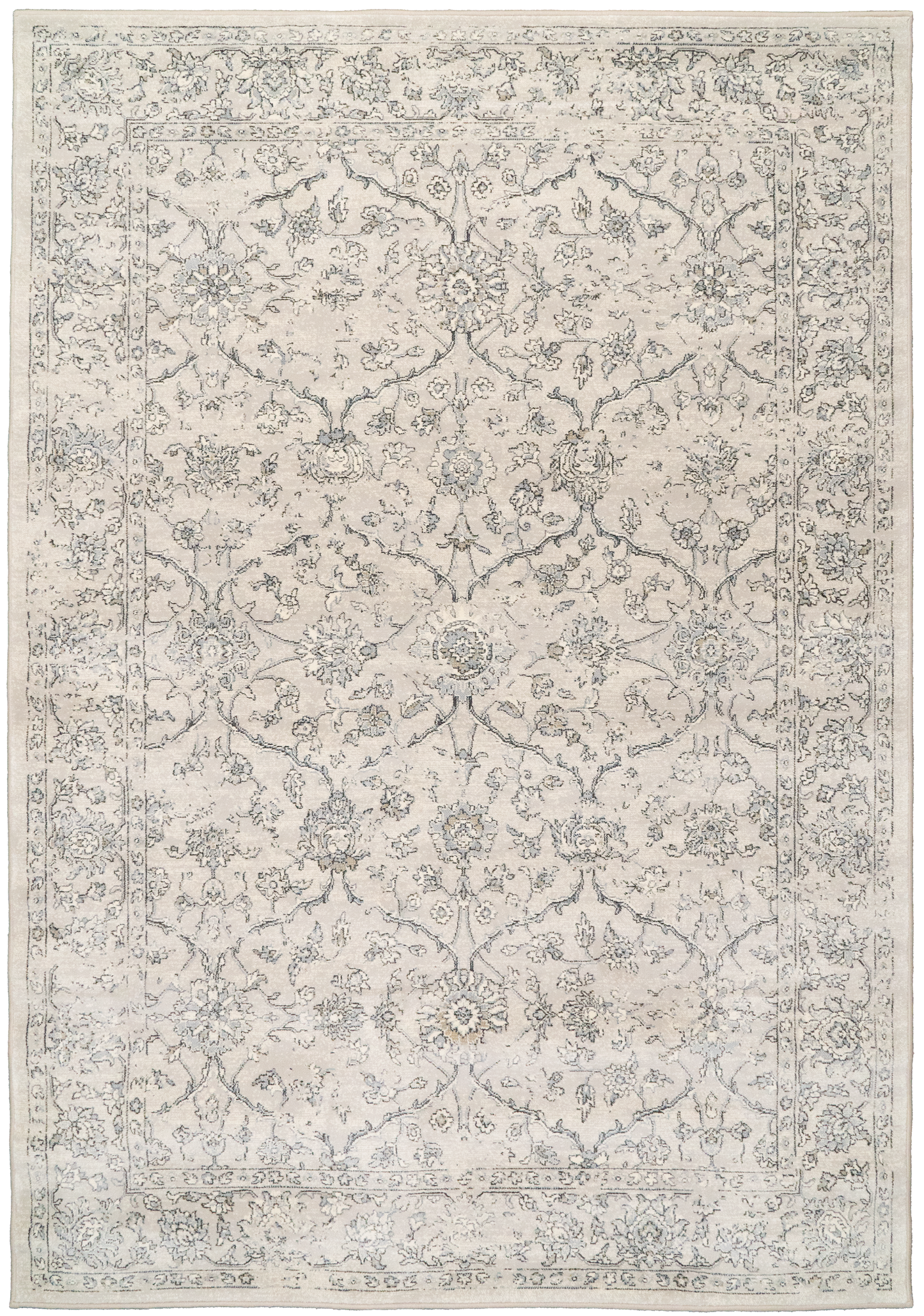 Ancient Garden 57136-9696 Silver/Grey Area Rug
