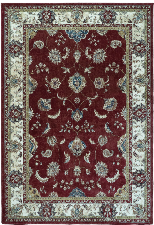 Ancient Garden 57158-1464 Red/Ivory Area Rug