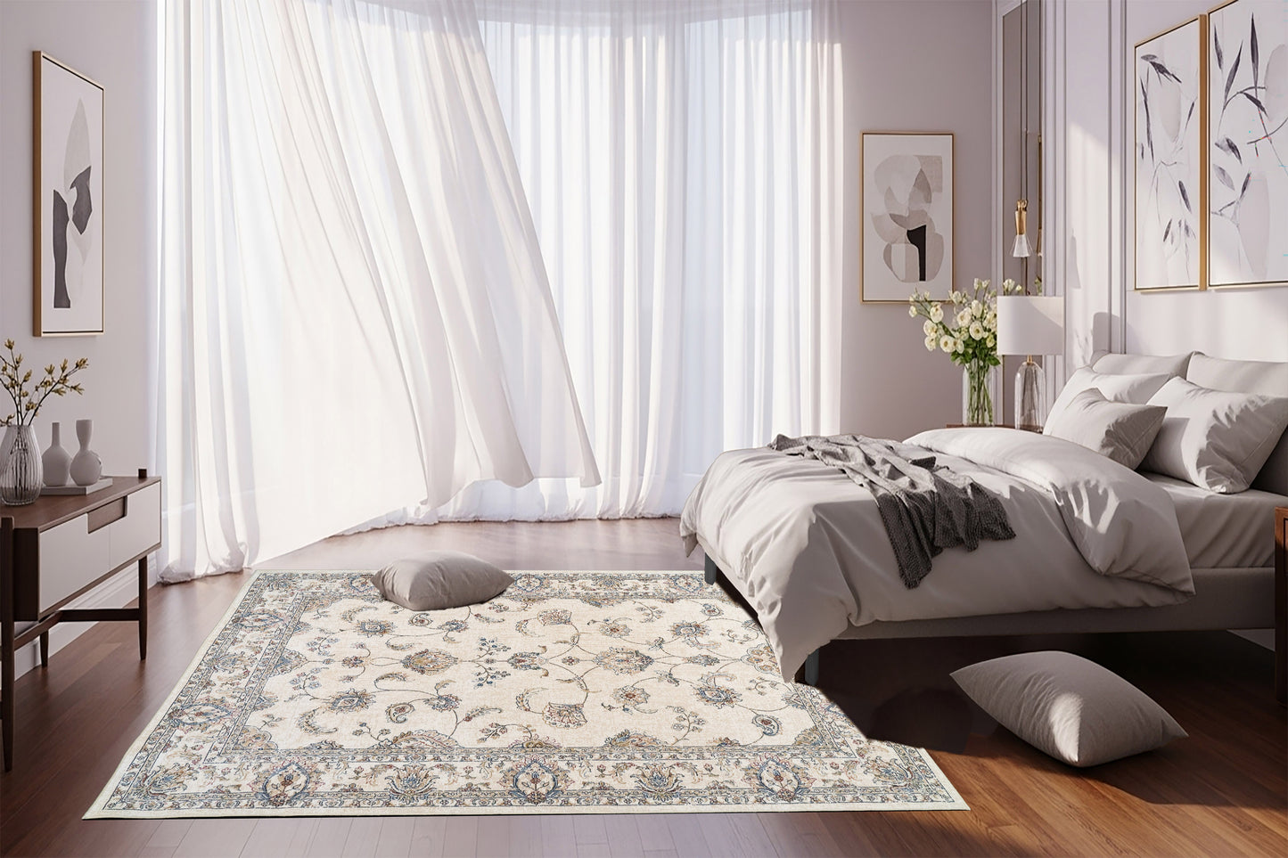 Ancient Garden 57159-6464 Ivory Area Rug
