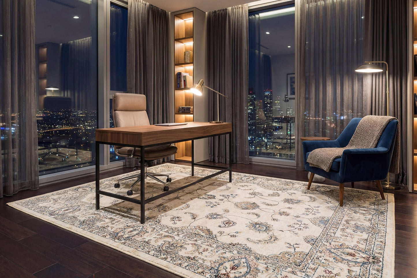 Ancient Garden 57159-6464 Ivory Area Rug