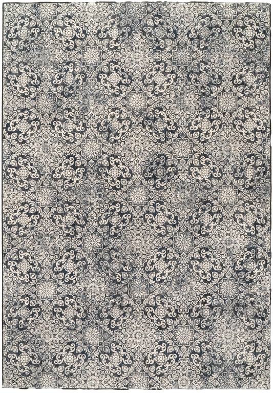 Ancient Garden 57162-3696 Steel Blue Area Rug