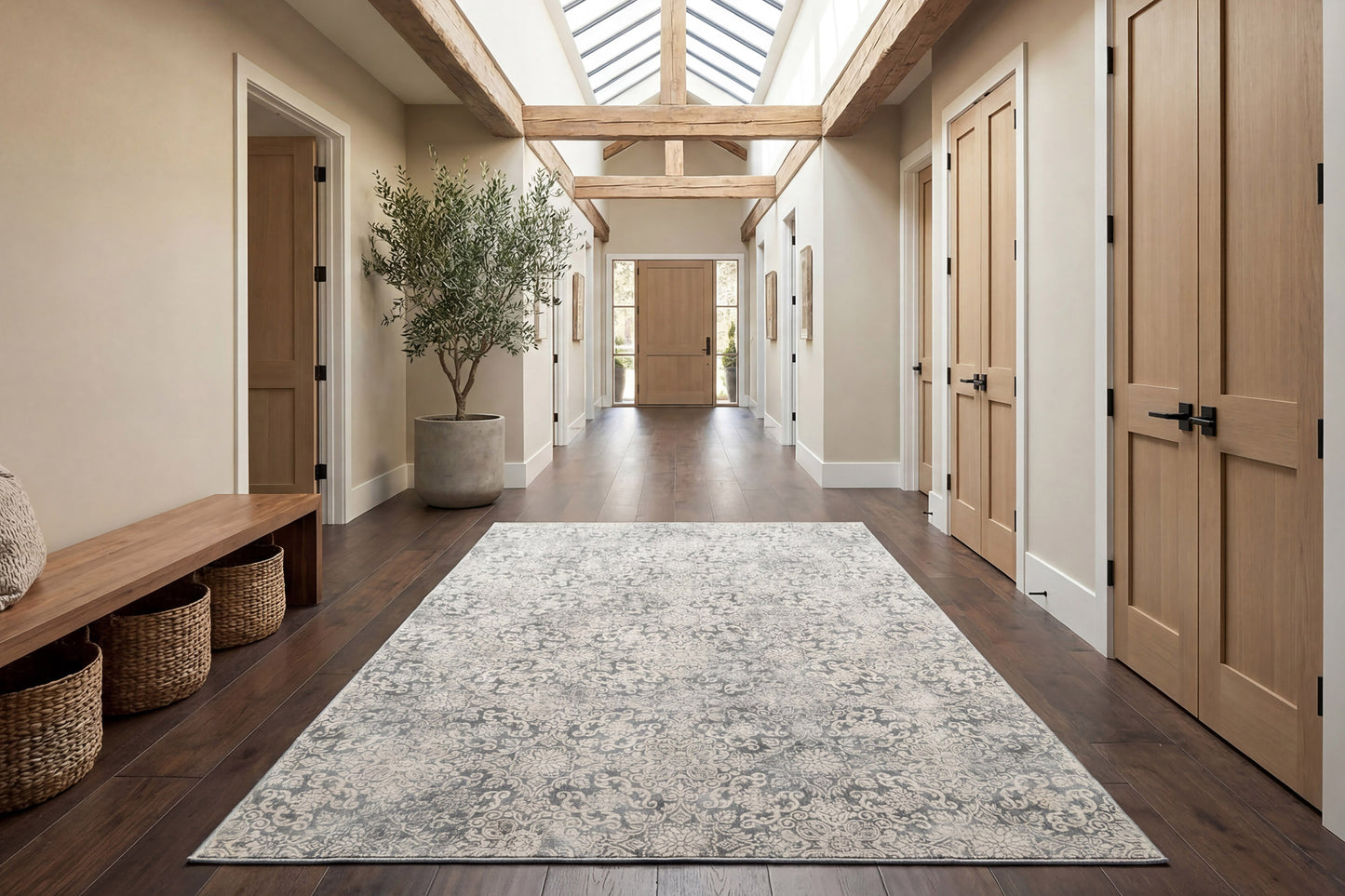 Ancient Garden 57162-4666 Light Blue Area Rug