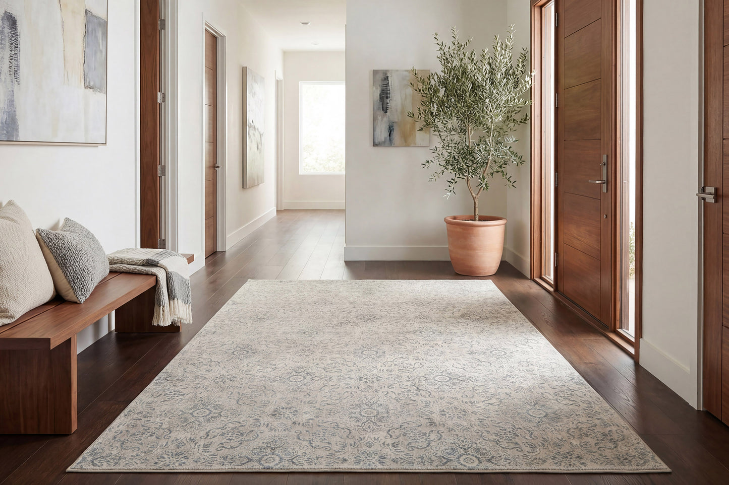 Ancient Garden 57162-9646 Silver/Grey Area Rug