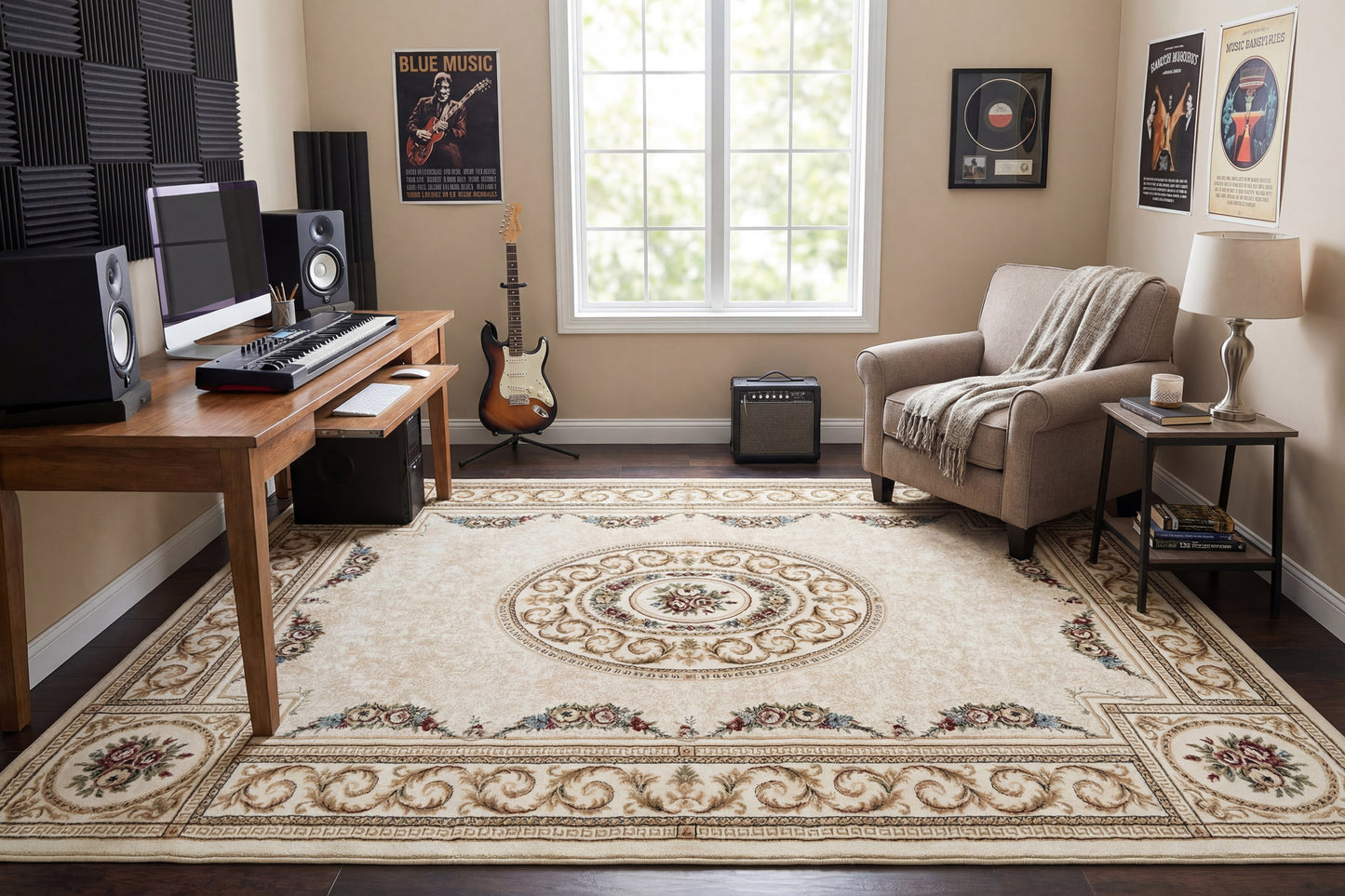 Ancient Garden 57226-6464 Ivory Area Rug