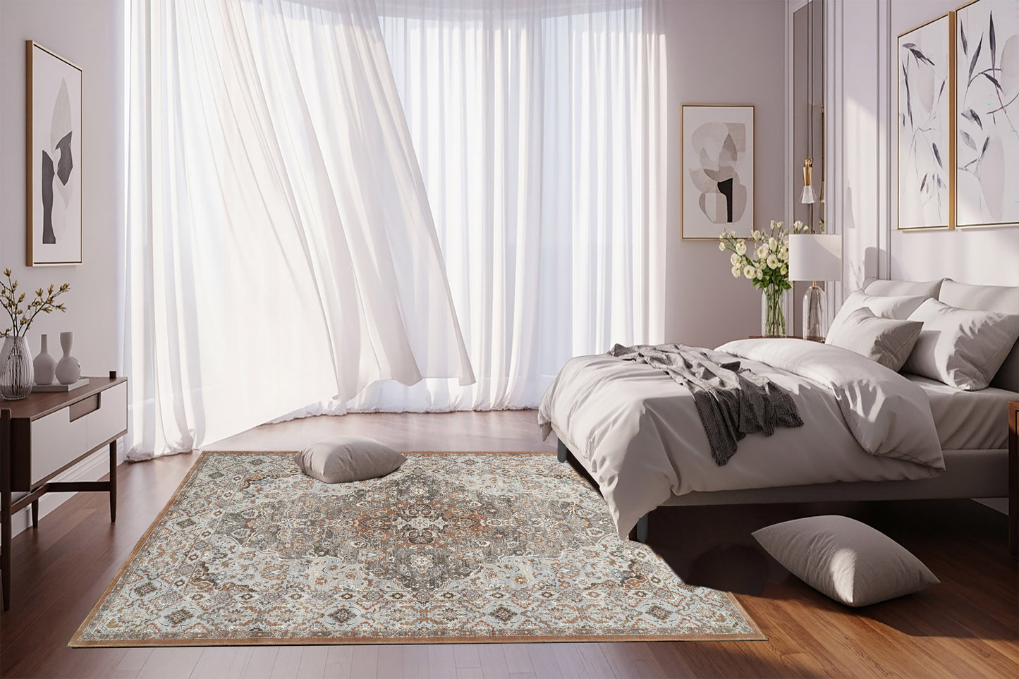 Ancient Garden 57275-9285 Beige/Multi Area Rug