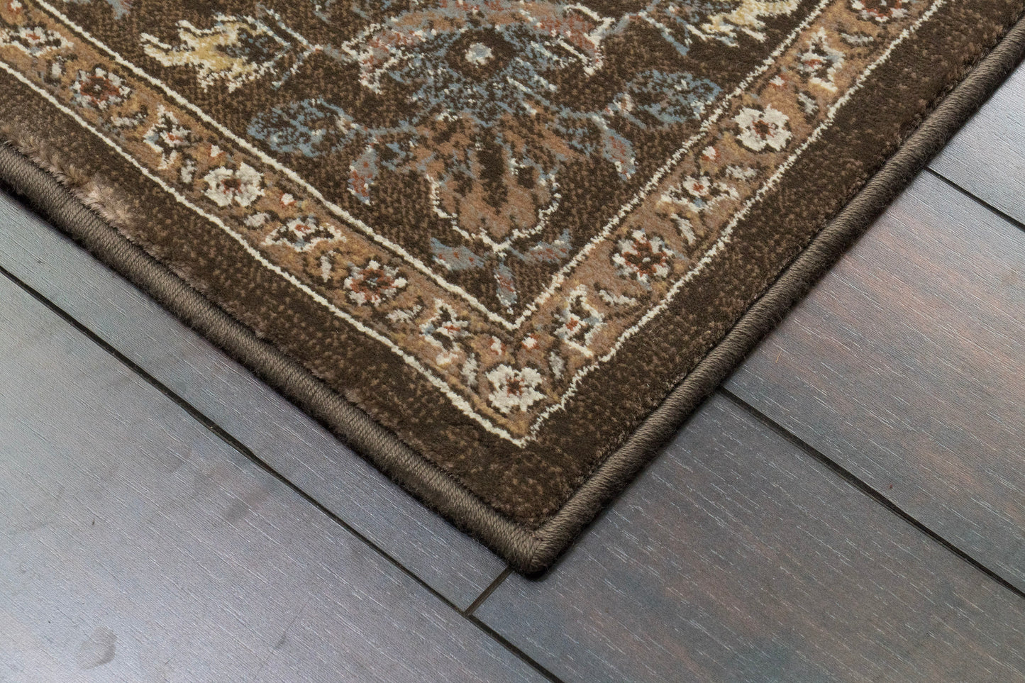 Ancient Garden 57276-3235 Dark Brown/Beige/Blue Area Rug
