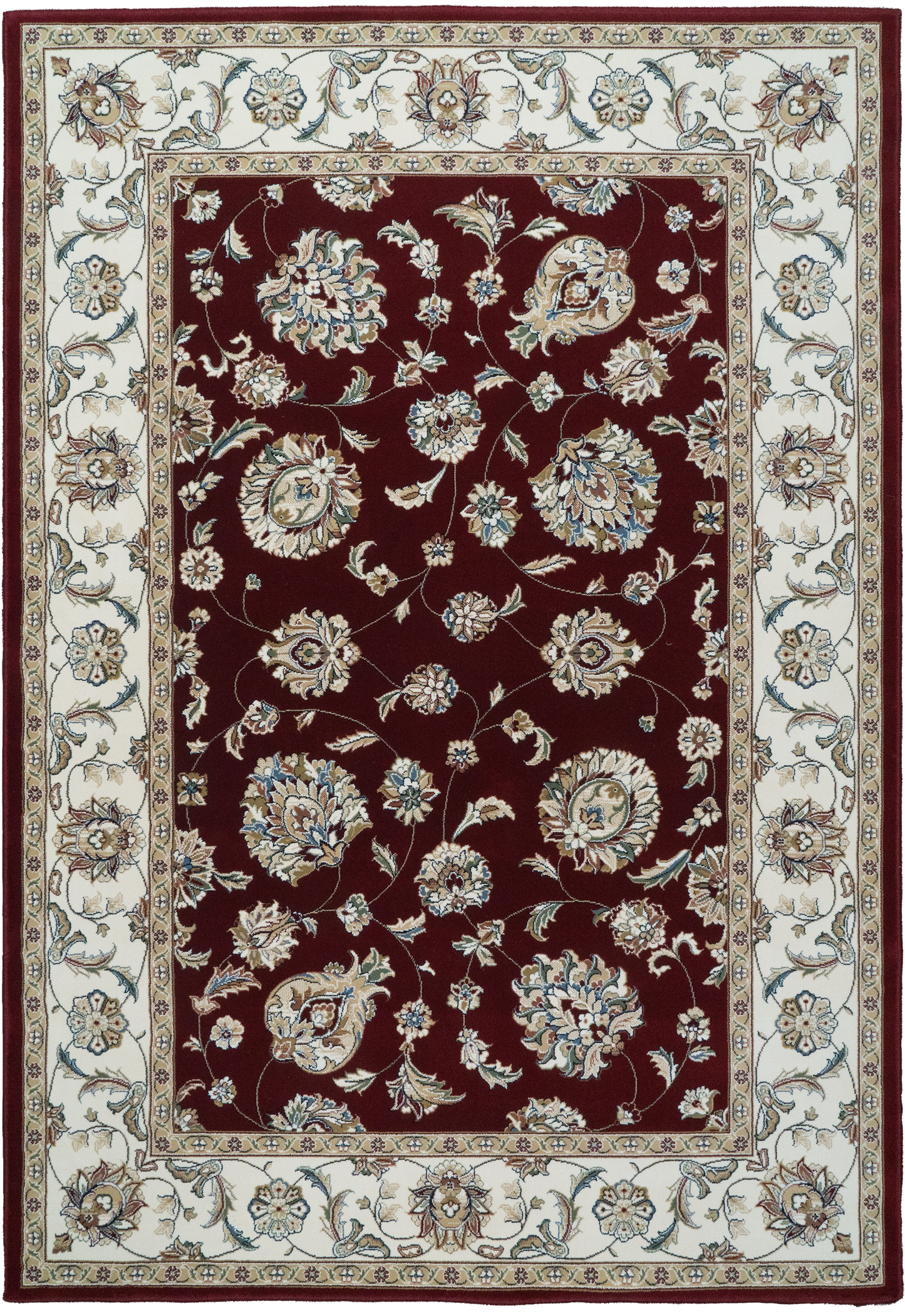 Ancient Garden 57365-1464 Red/Ivory Area Rug