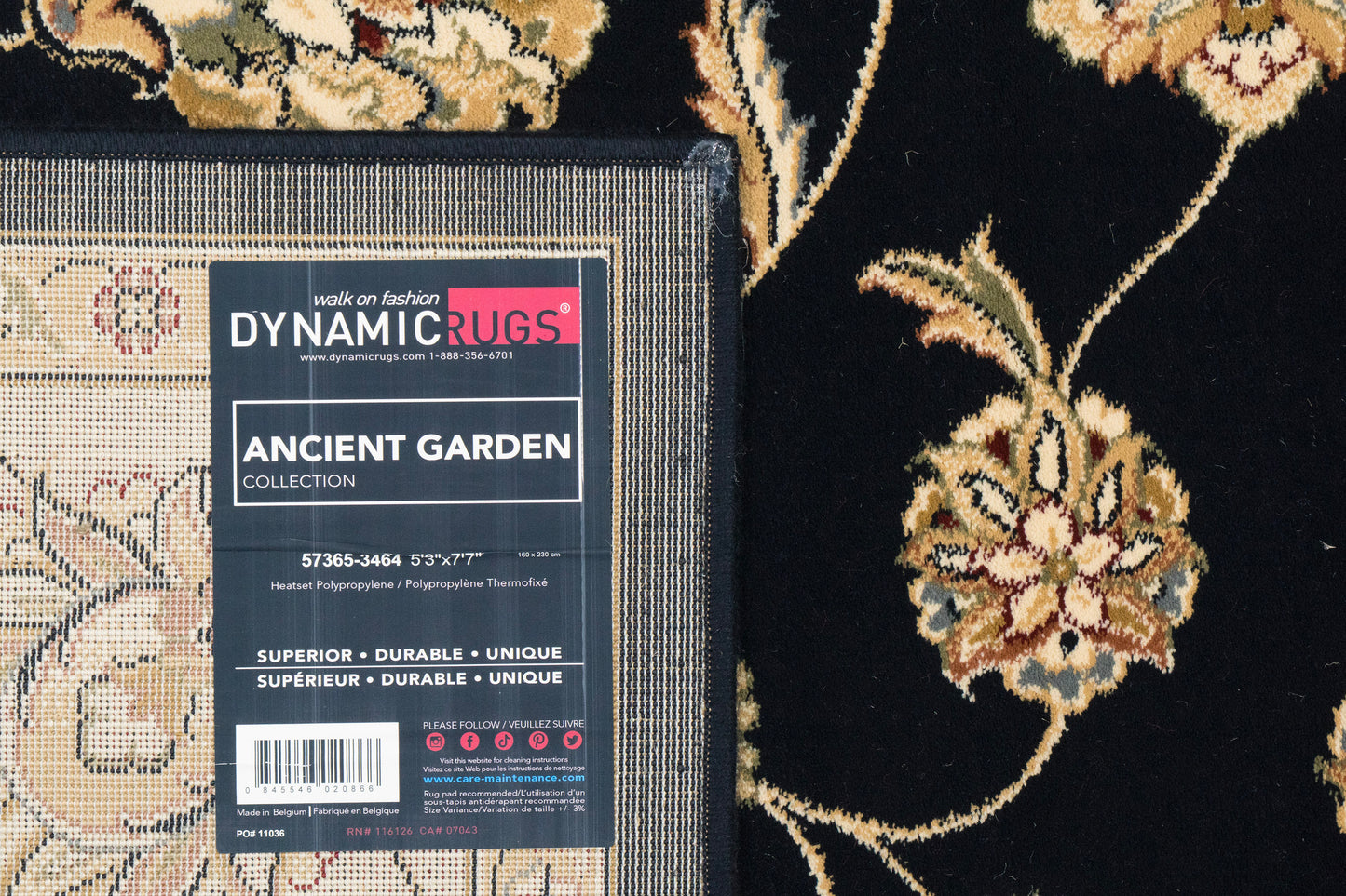 Ancient Garden 57365-3464 Blue/Ivory Area Rug