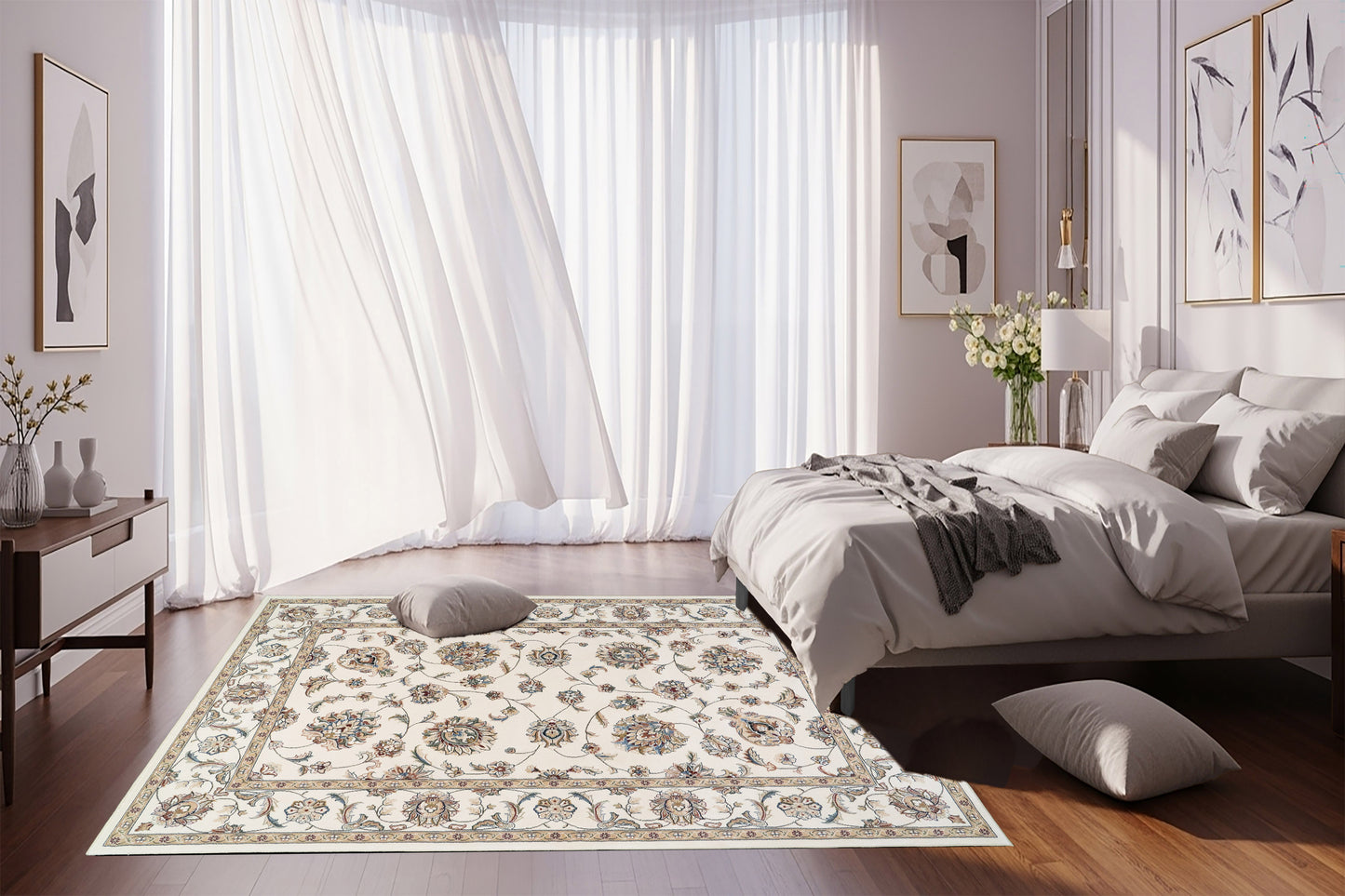Ancient Garden 57365-6464 Ivory Area Rug