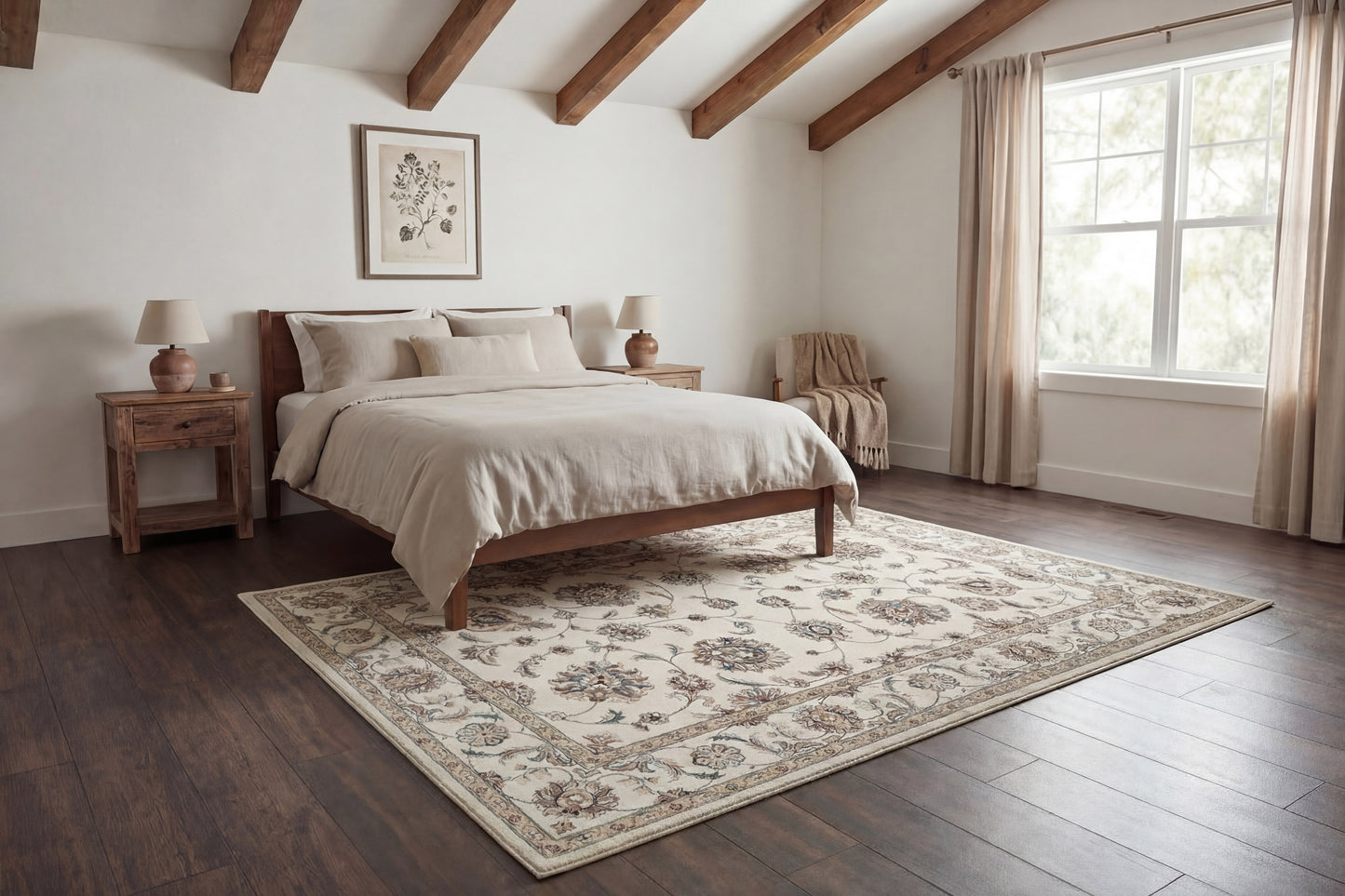 Ancient Garden 57365-6464 Ivory Area Rug