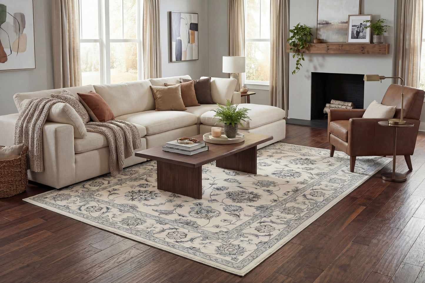 Ancient Garden 57365-6666 Cream Area Rug