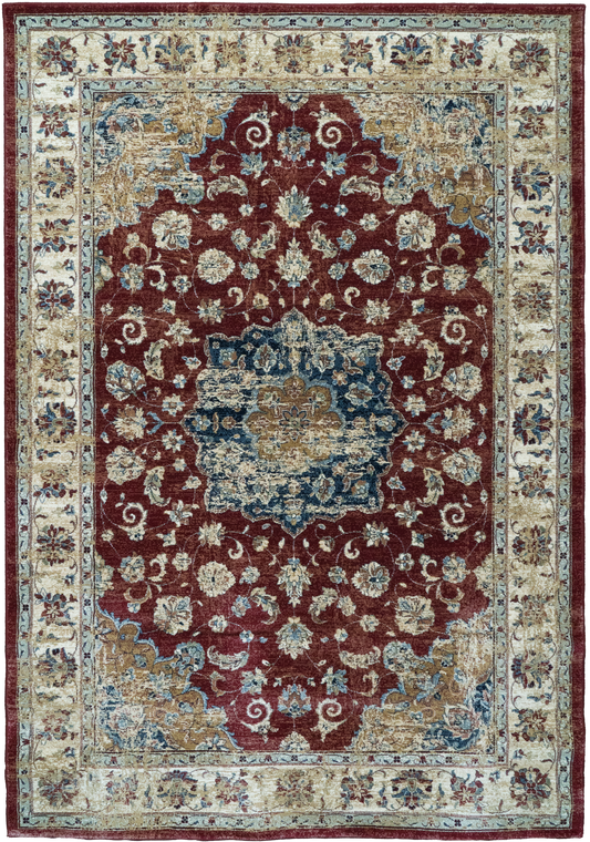 Ancient Garden 57559-1464 Red/Ivory Area Rug
