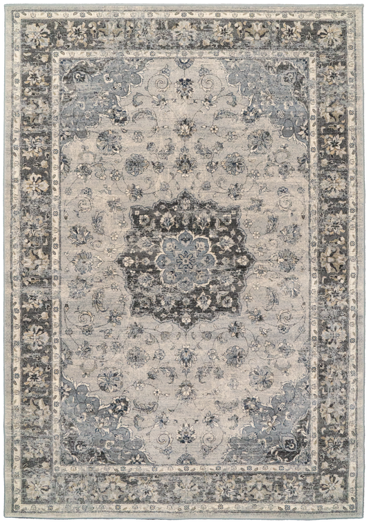 Ancient Garden 57559-9656 Silver/Grey Area Rug
