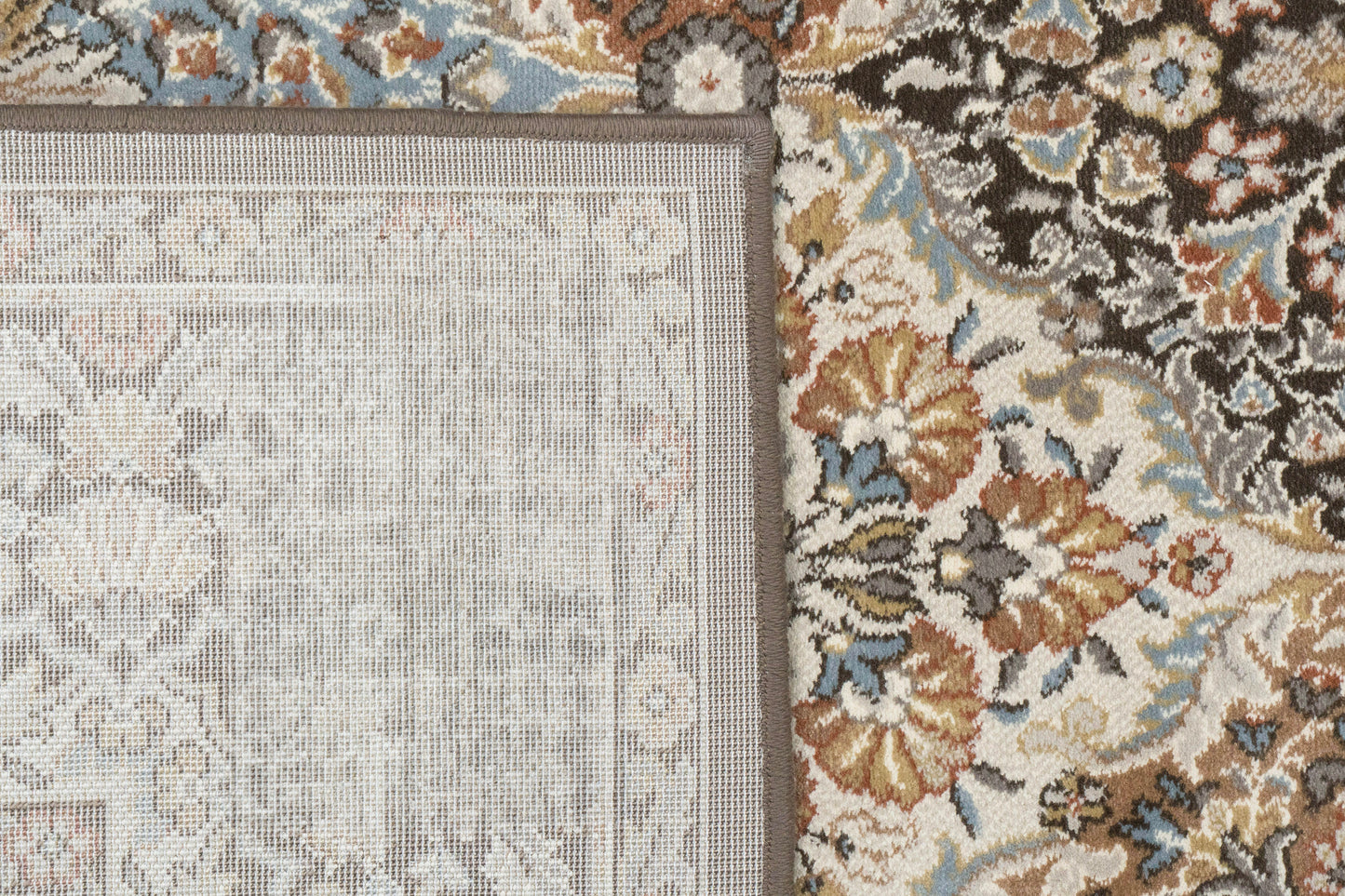 Ancient Garden 57008-3235 Brown/Blue Area Rug