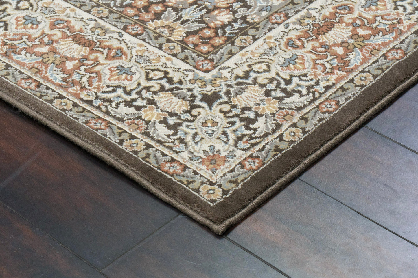 Ancient Garden 57008-3235 Brown/Blue Area Rug