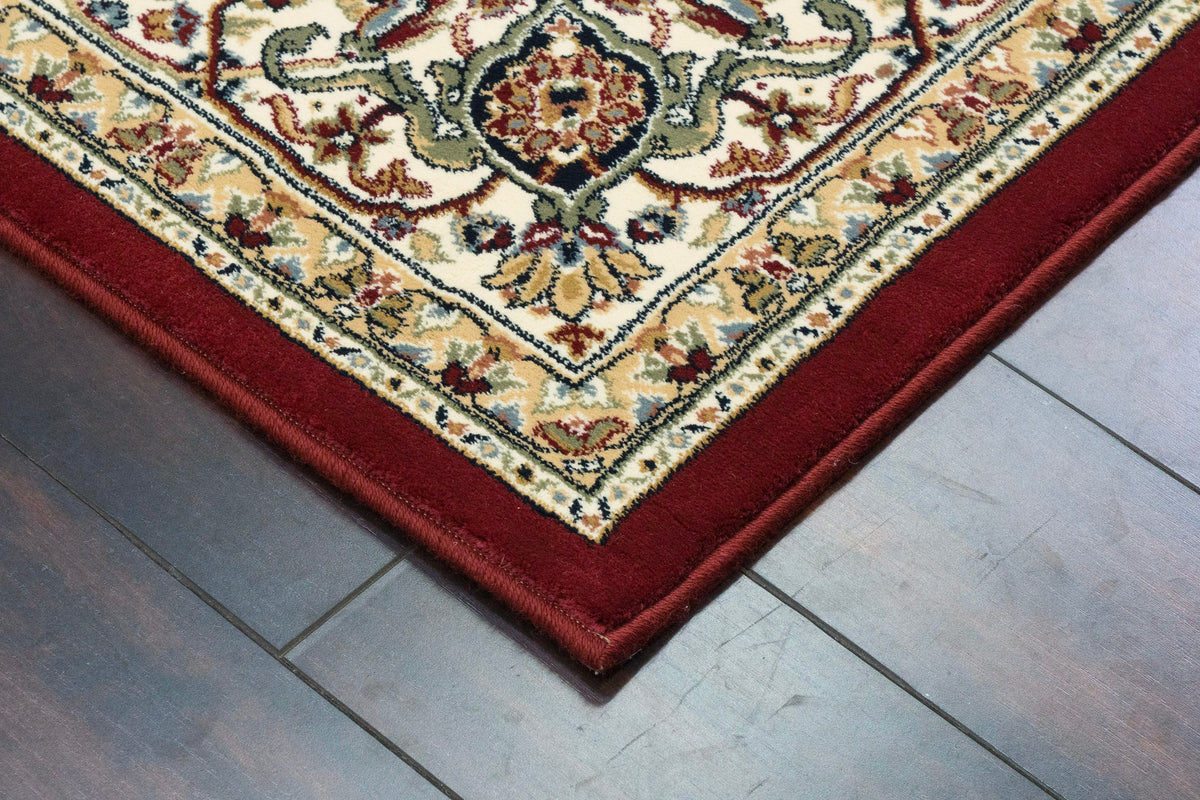 Ancient Garden 57011-1414 Red/Ivory Area Rug
