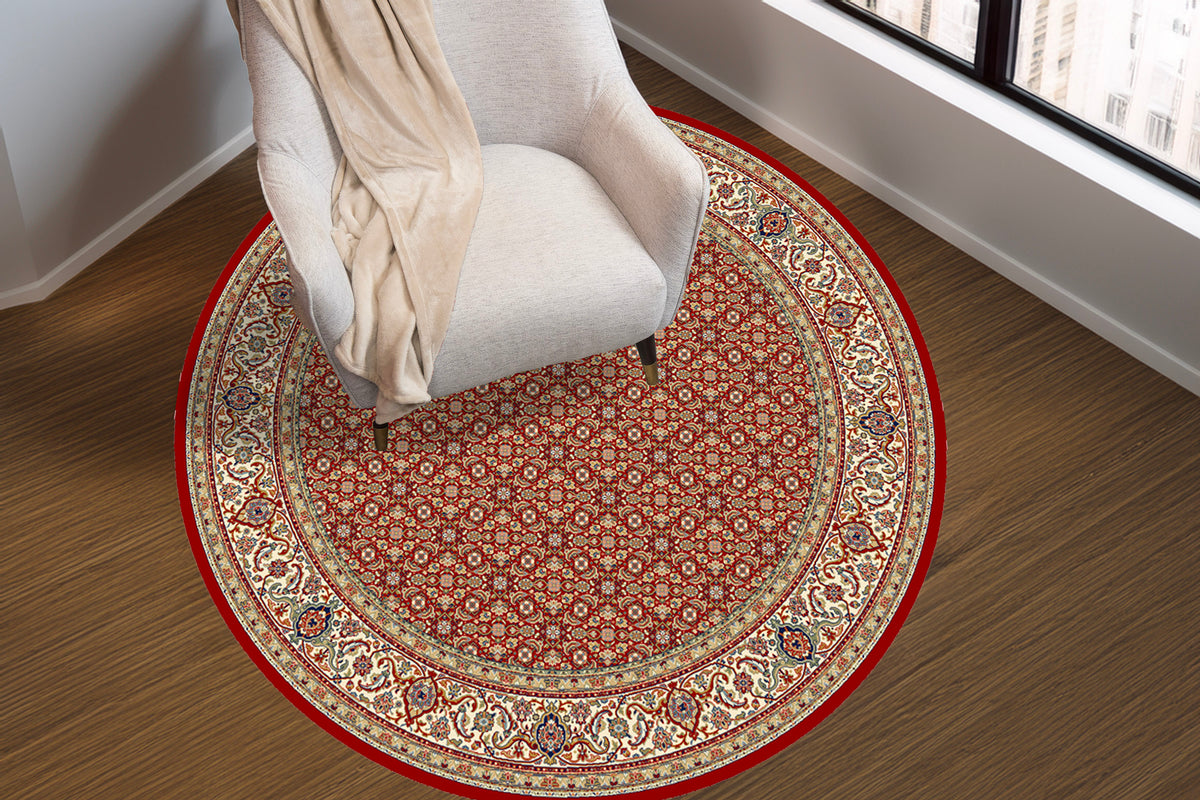 Ancient Garden 57011-1414 Red/Ivory Area Rug
