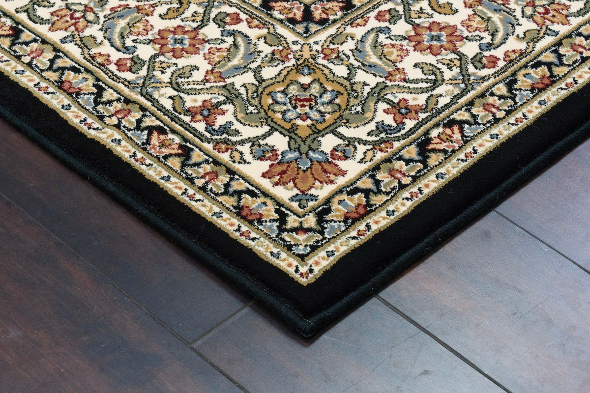 Ancient Garden 57011-3263 Black/Ivory Area Rug