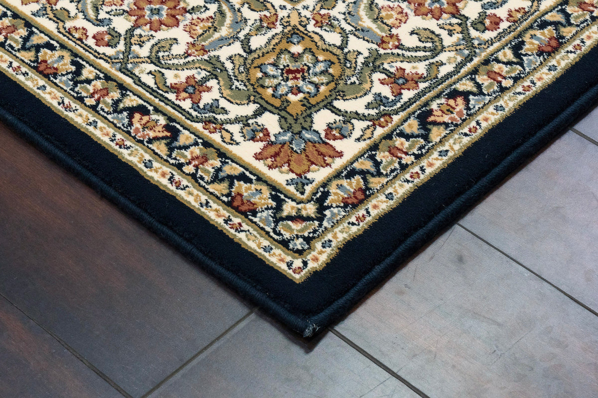 Ancient Garden 57011-3464 Navy Area Rug