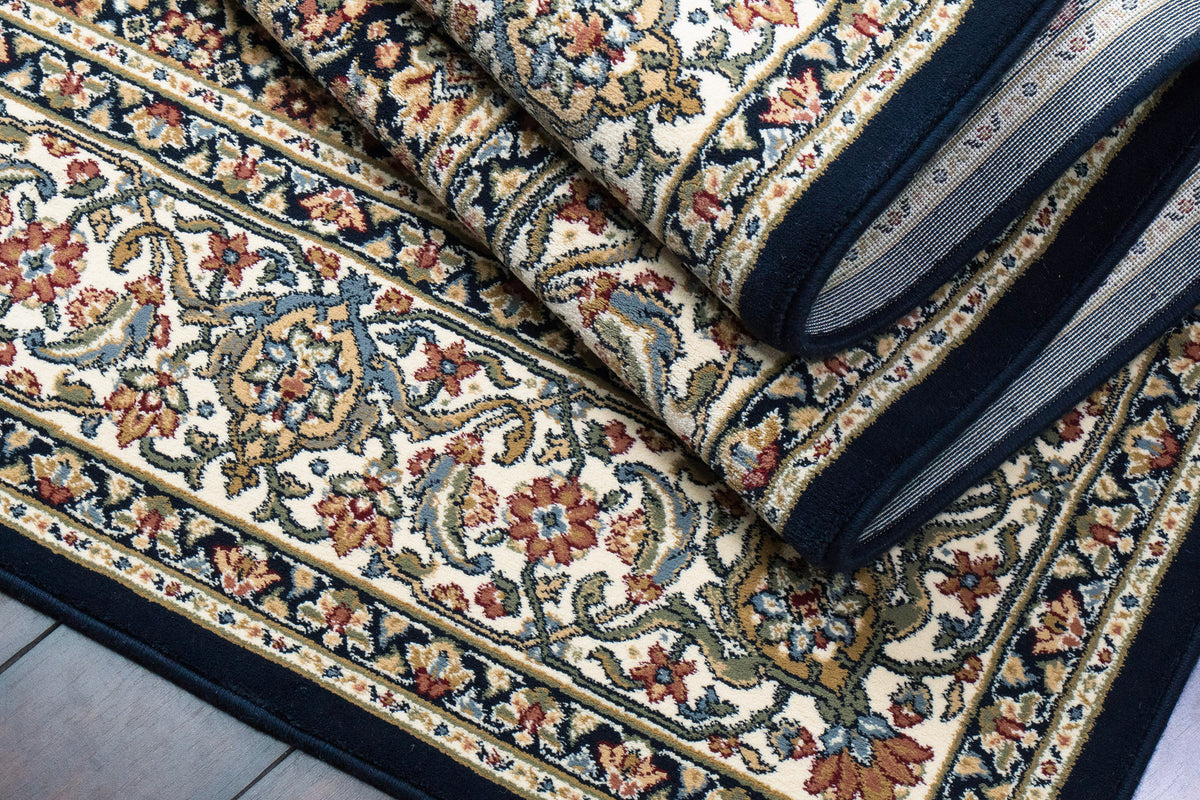 Ancient Garden 57011-3464 Navy Area Rug