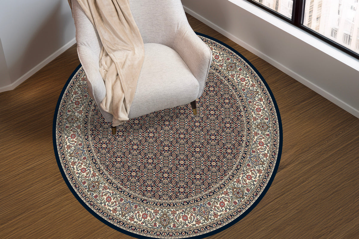 Ancient Garden 57011-3464 Navy Area Rug