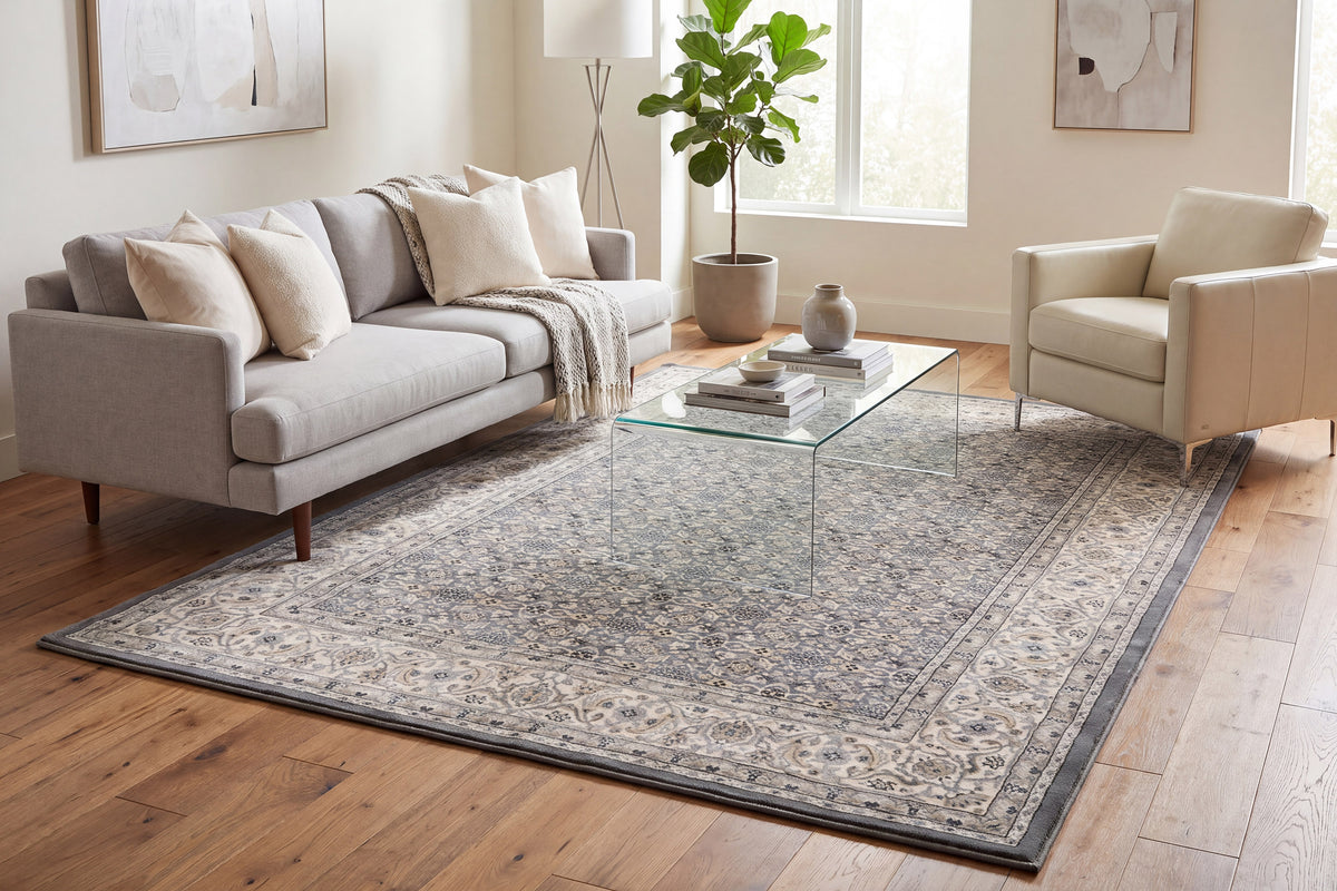 Ancient Garden 57011-5666 Grey/Cream Area Rug