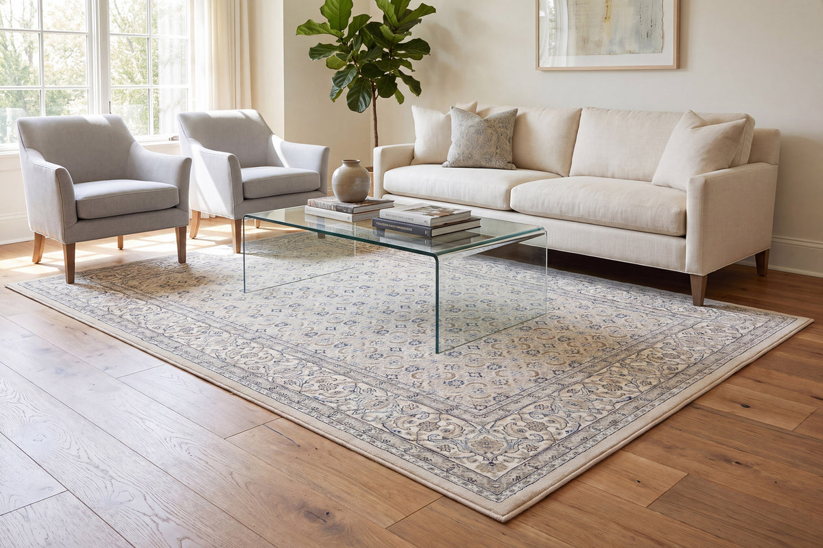 Ancient Garden 57011-9666 Soft Grey/Cream Area Rug