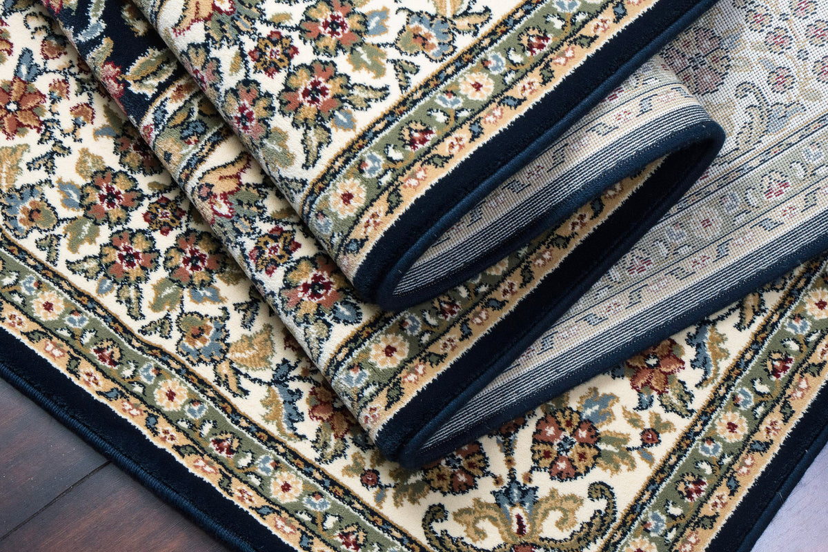 Ancient Garden 57078-3434 Blue/Ivory Area Rug