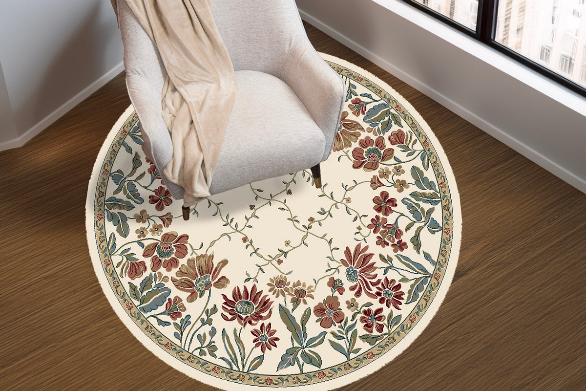 Ancient Garden 57084-6464 Ivory Area Rug
