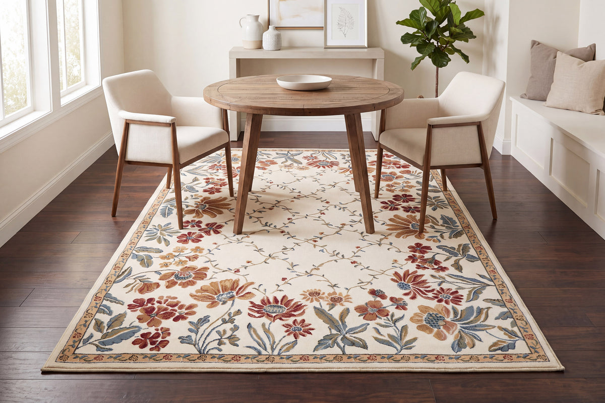 Ancient Garden 57084-6464 Ivory Area Rug