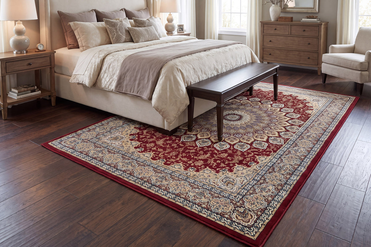 Ancient Garden 57090-1484 Red Area Rug