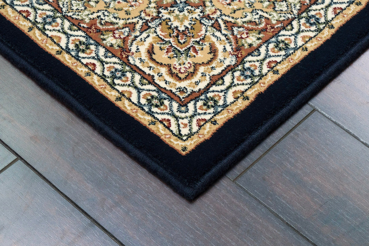 Ancient Garden 57090-3484 Navy Area Rug