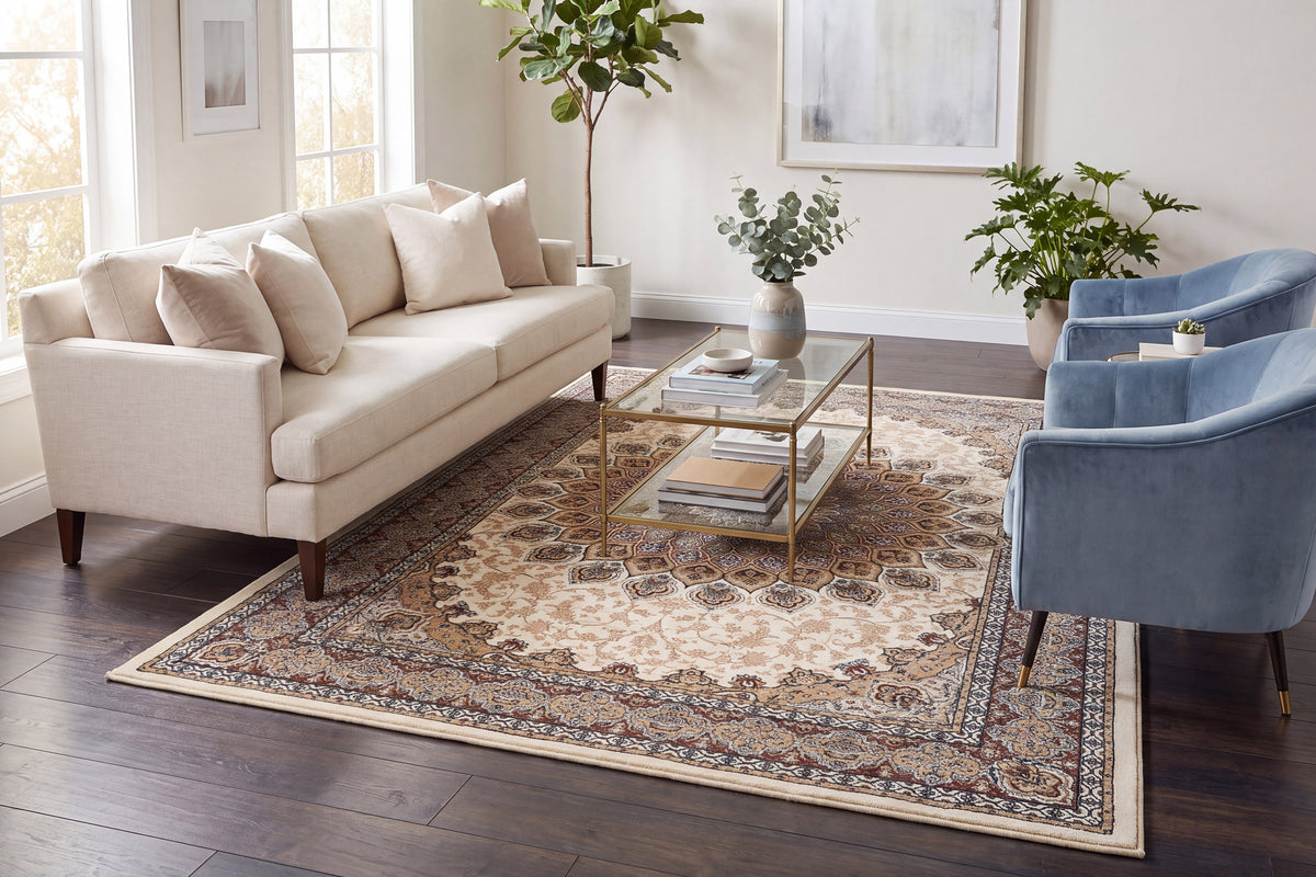 Ancient Garden 57090-6484 Ivory Area Rug