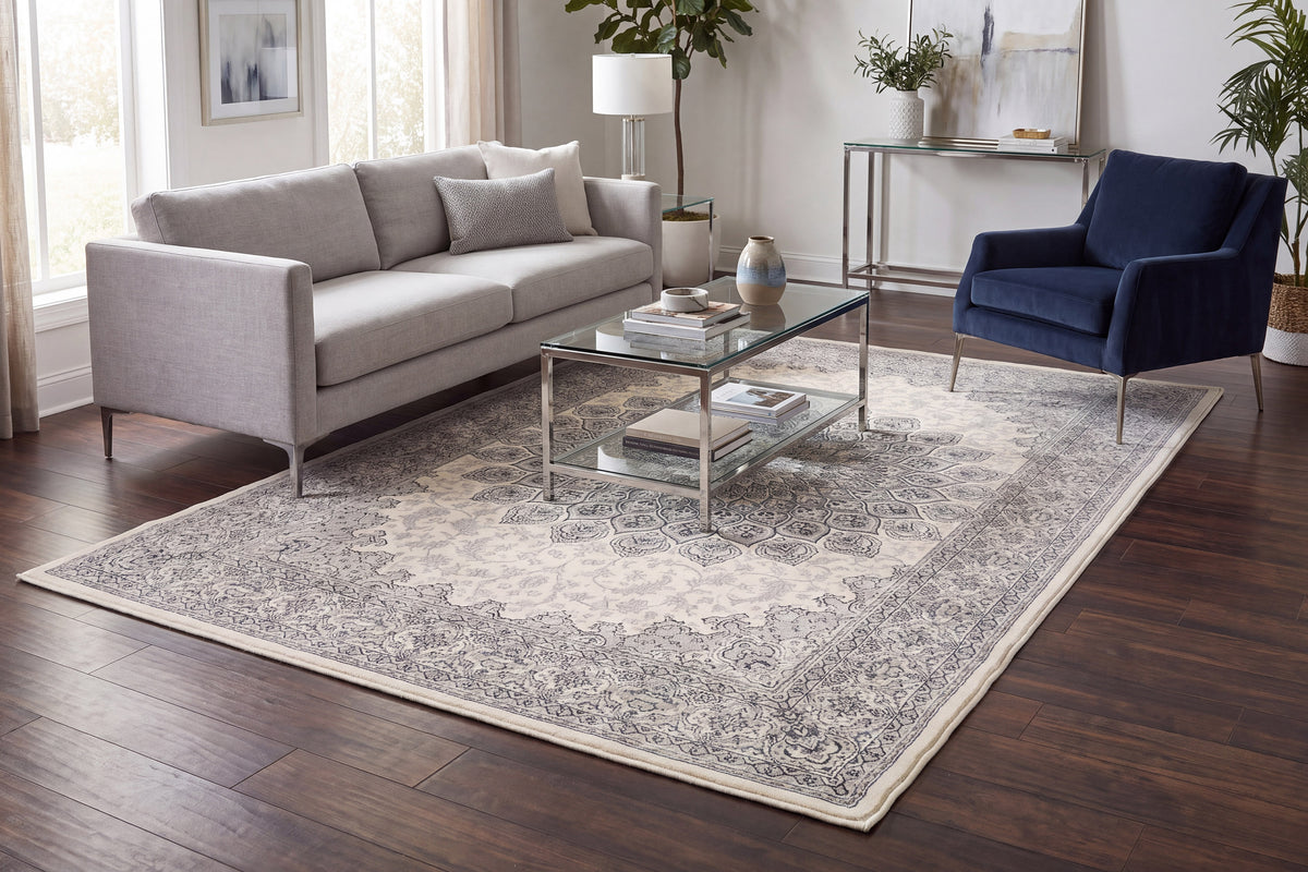 Ancient Garden 57090-6666 Cream/Grey Area Rug