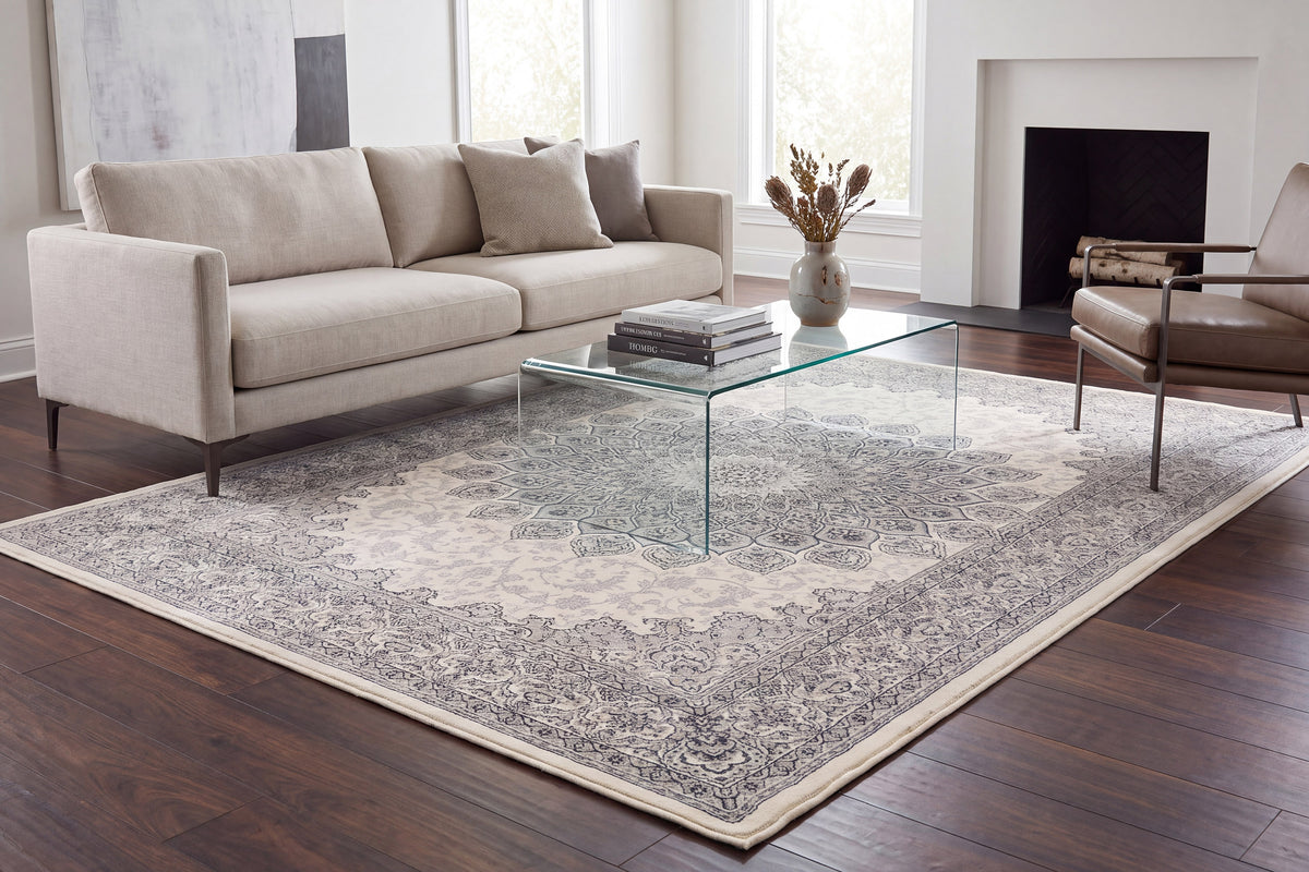 Ancient Garden 57090-6666 Cream/Grey Area Rug